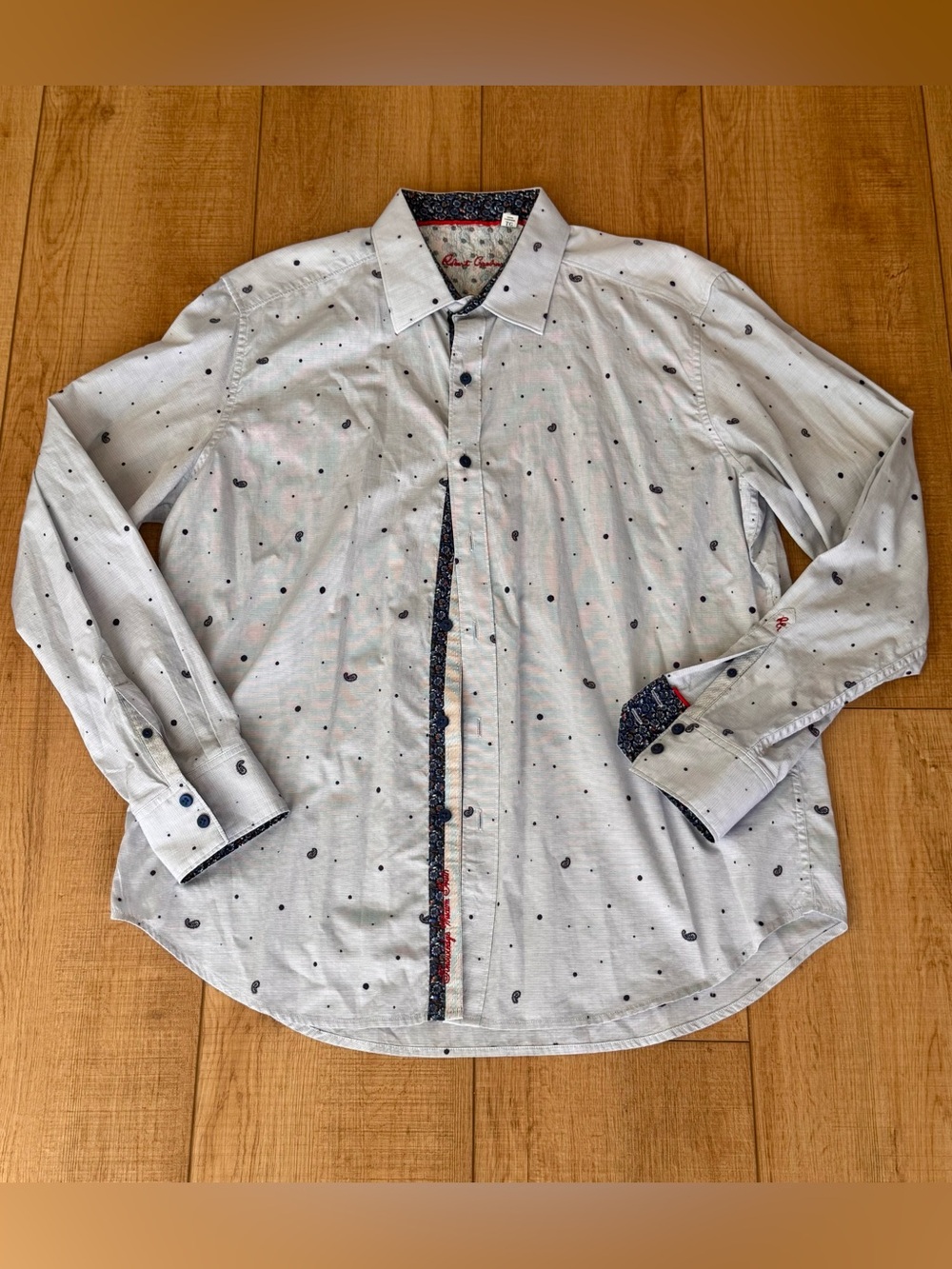 Robert Graham XL Classic Fit Paisley Dot Contrast Cuff Shirt